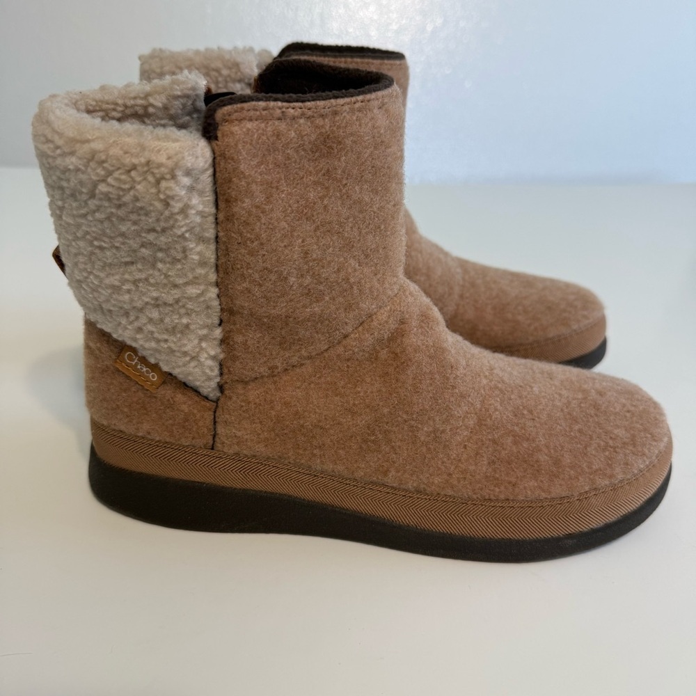 Chaco Rebel Tall Chelsea Boots Women 8.5 Zip Up Lightweight Tan Brown